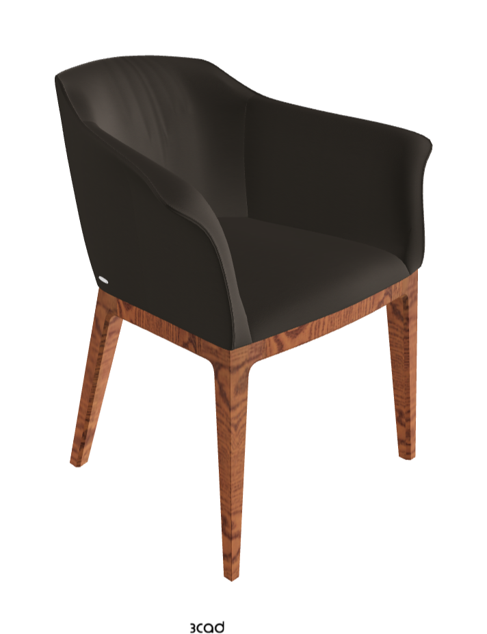 Musa Dining Armchair_Canaletto Walnut Stained Ashwood_Synthetic Leather_Fossil