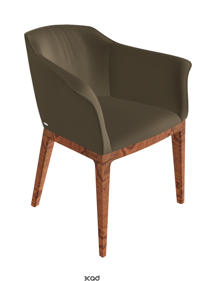 Musa Dining Armchair_Canaletto Walnut Stained Ashwood_Synthetic Leather_Argilla