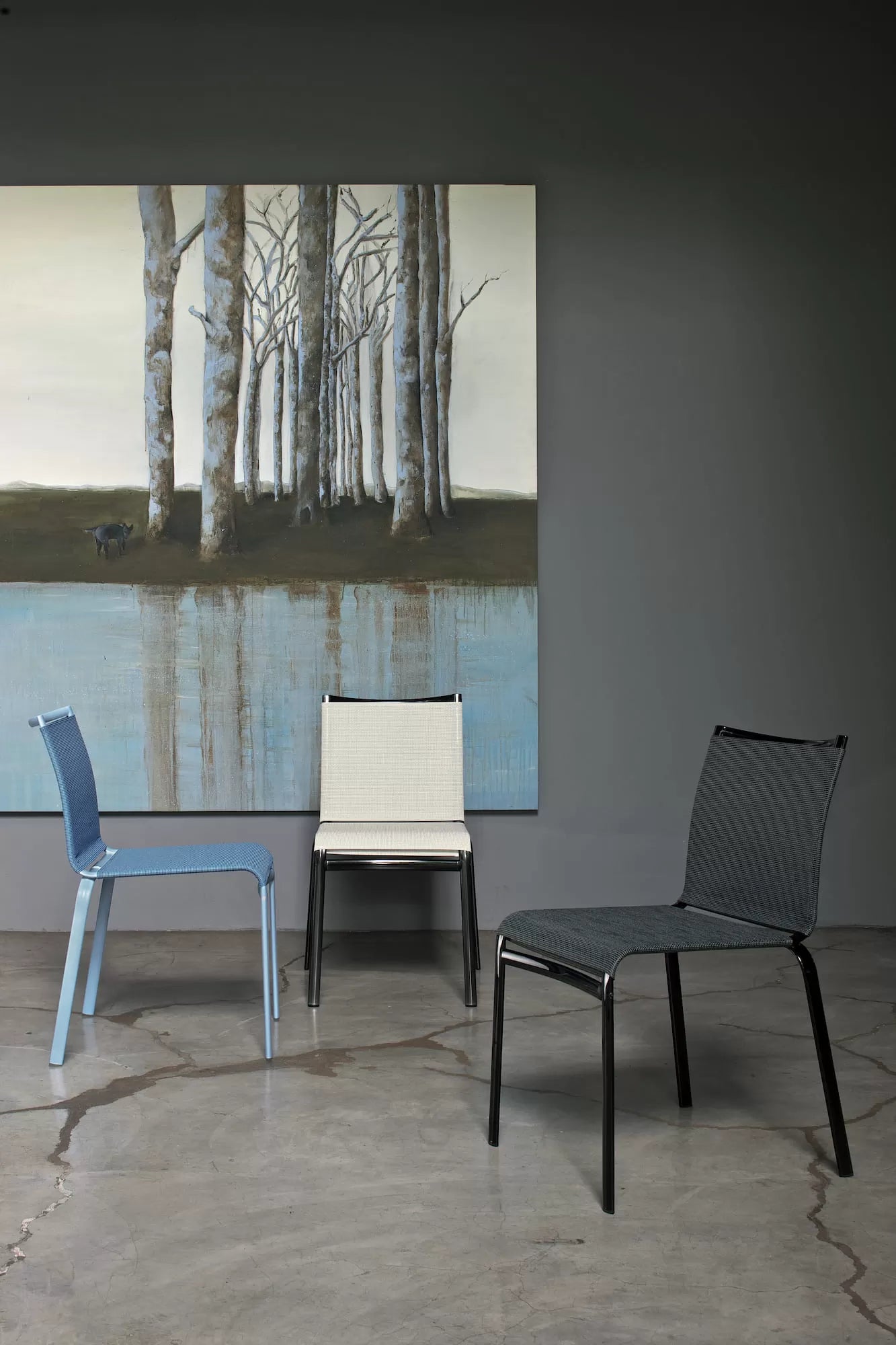 Bontempi Casa Net Stackable Chair with Metal Frame & Texplast