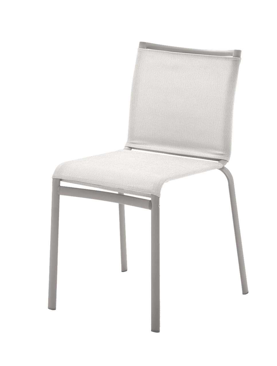 Net Stackable chair with lacquered or chromemMetal frame