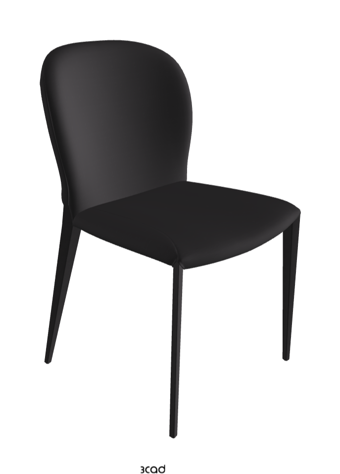 Nancy ML Dining Chair_Black Embossed_Glove Soft Leather_Hornet