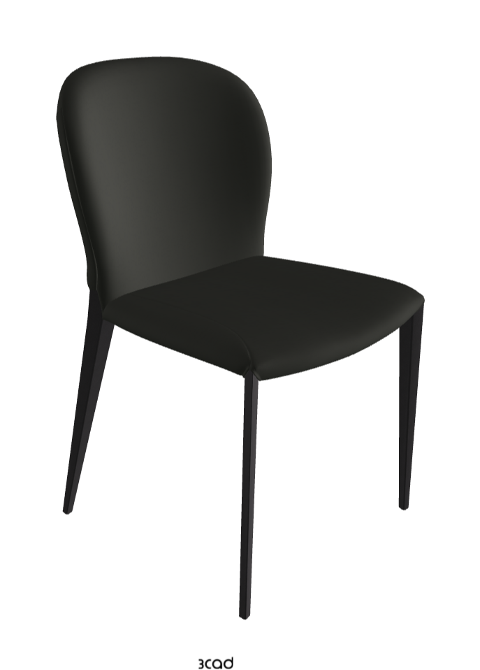 Nancy ML Dining Chair_Black Embossed_Soft Leather_Smoke