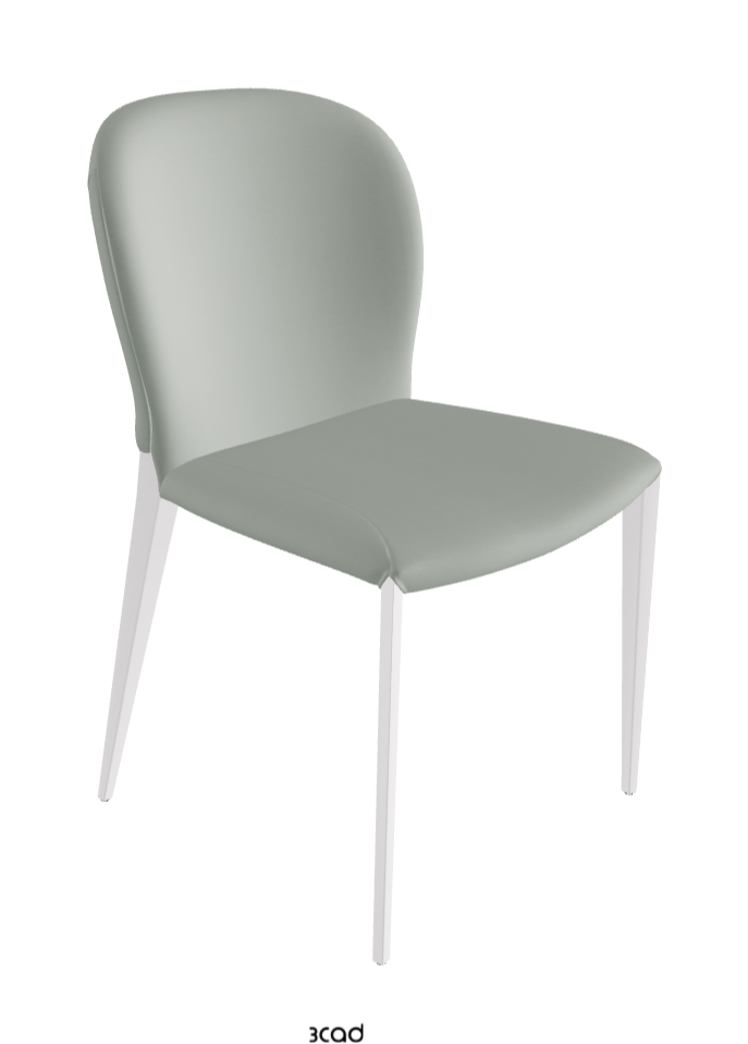 Nancy ML Dining Chair_Pearl Embossed_Soft Leather_Ice
