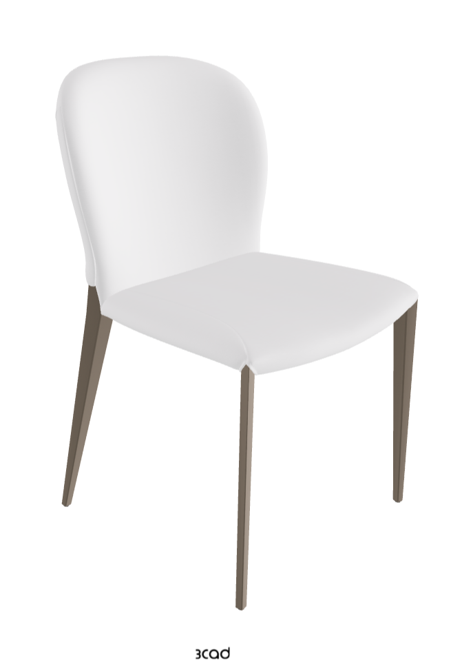 Nancy ML Dining Chair_Titanium Embossed_Soft Leather_Bianco
