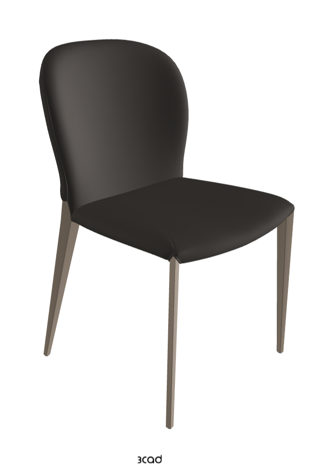 Nancy ML Dining Chair_Titanium Embossed_Soft Leather_Piombo