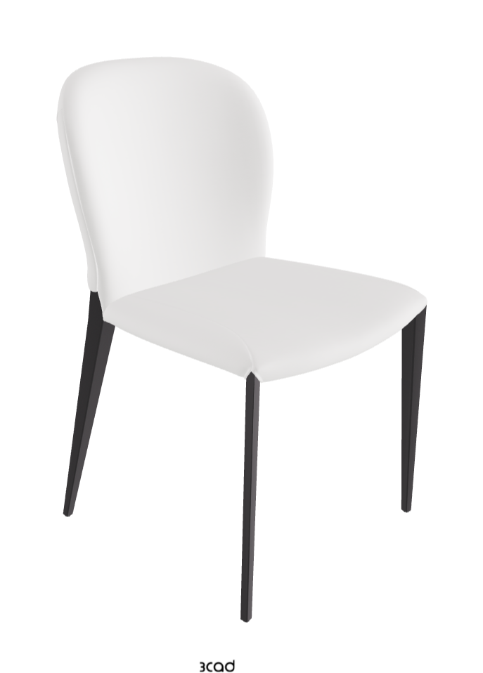 Nancy ML Dining Chair_Graphite Embossed_Synthetic Leather_Bianco