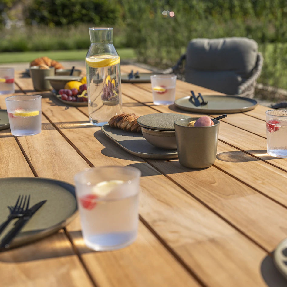 4 Season Outdoor Noah Dining Table With Natural Teak Top And Natural Teak Base 260 X 100 X 74 cm