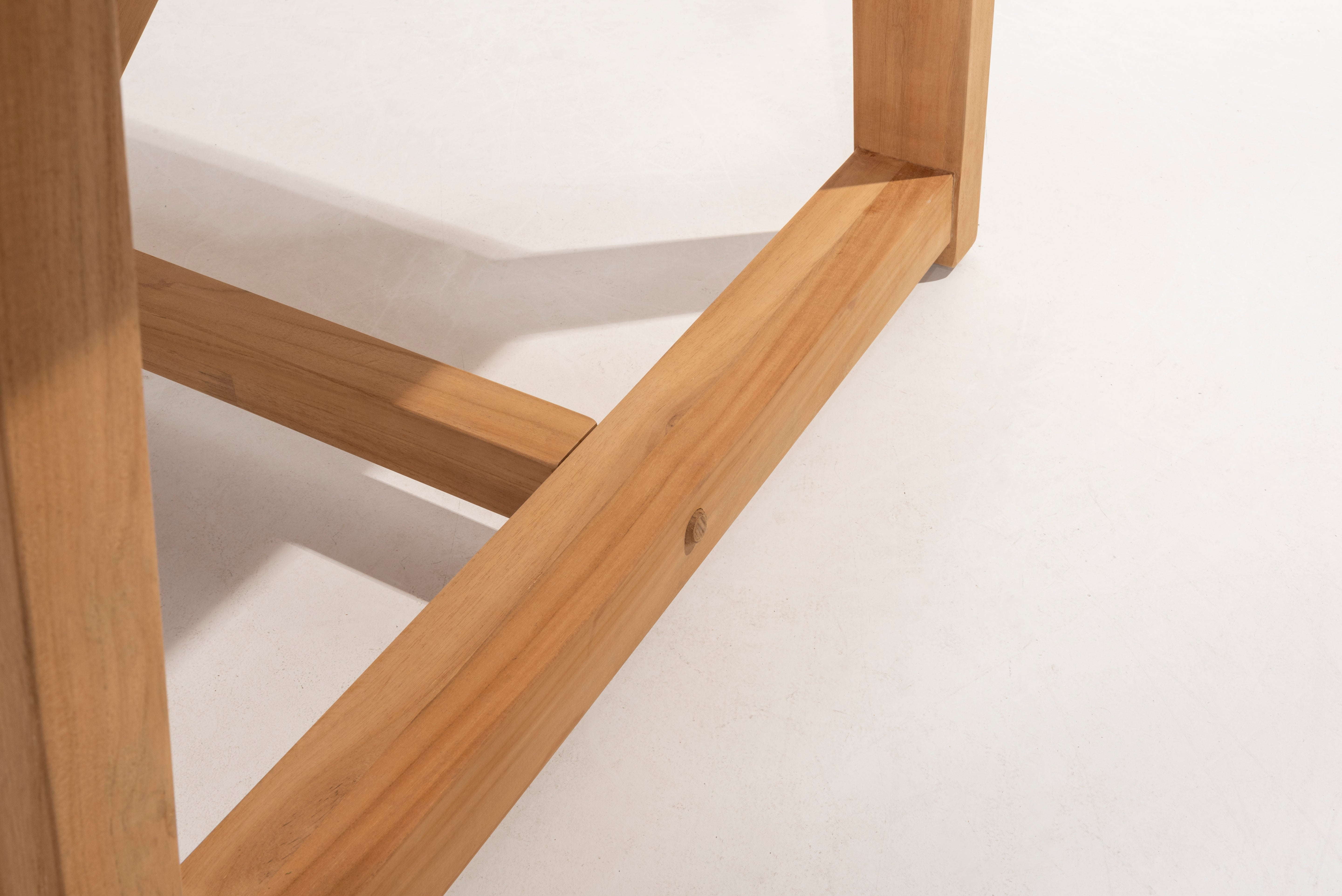 4 Season Outdoor Noah Dining Table With Natural Teak Top And Natural Teak Base 260 X 100 X 74 cm