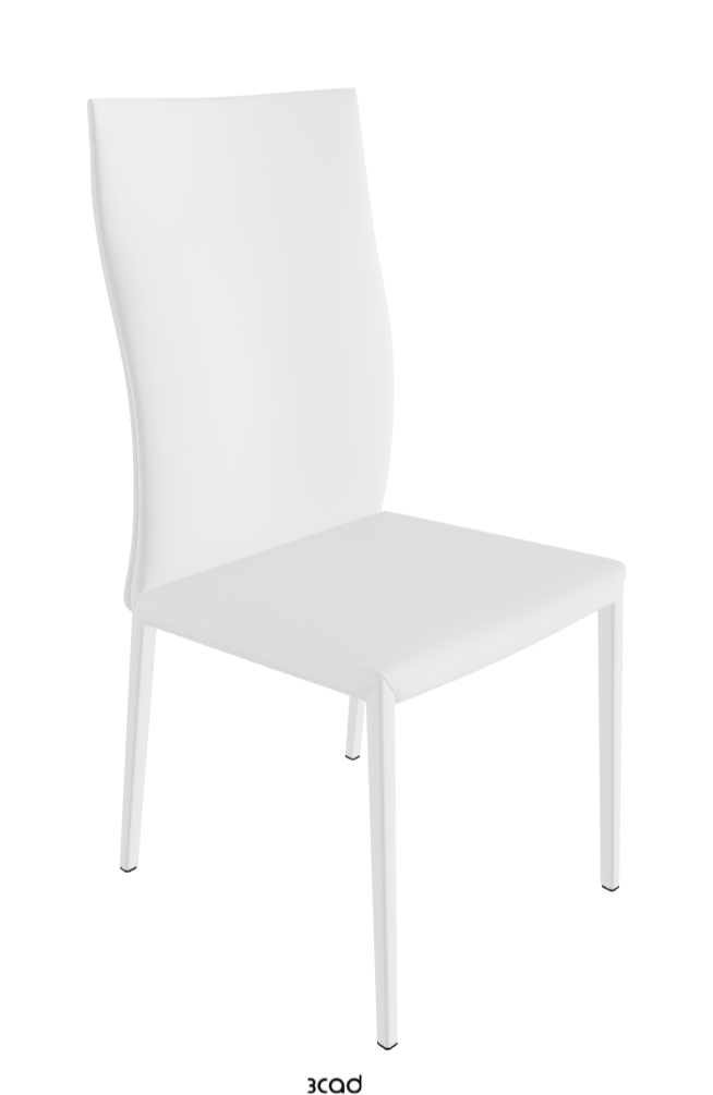 Norma High Back Dining Chair_Synthetic Leather:_Bianco