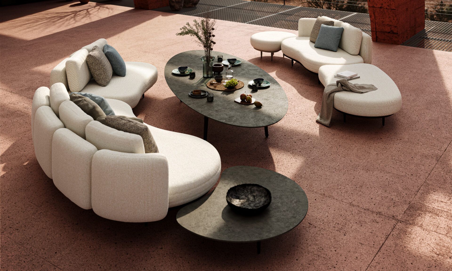 Organix Lounge 05 Table Top 92x107cm Ceramic Cemento Luminoso