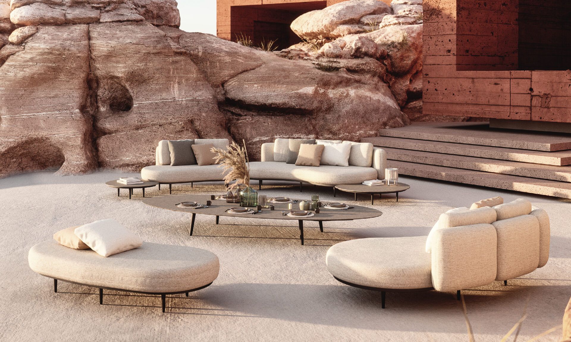 Organix Lounge 05 Table Top 92x107cm Ceramic Terra Sabbia