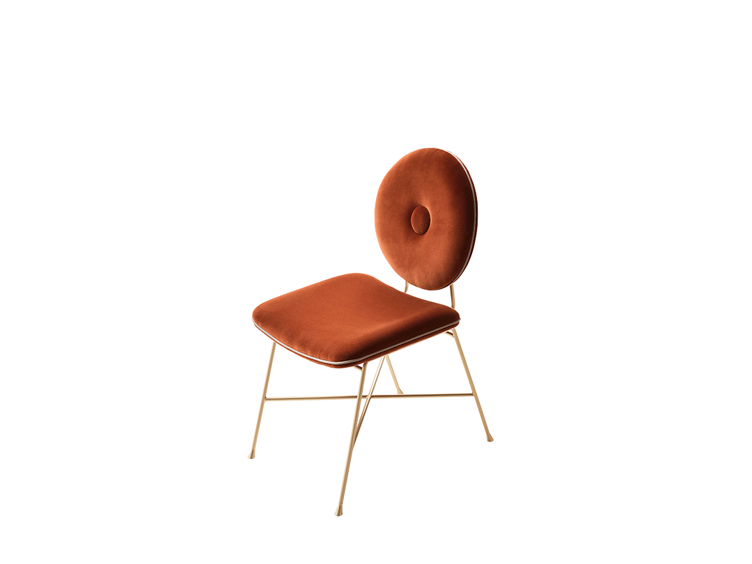 Penelope Chair with arms in lacquered metal frame