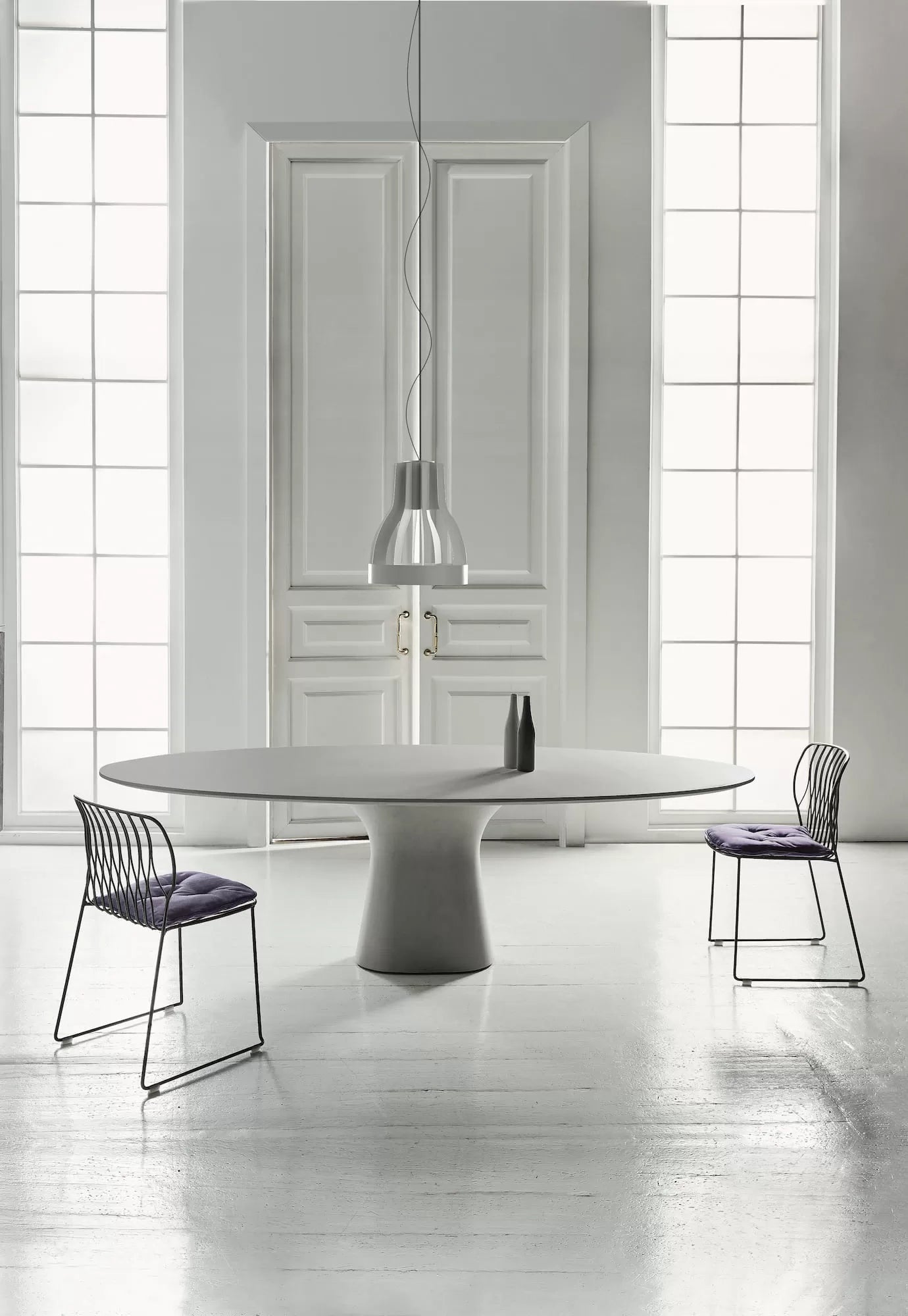 Bontempi Casa Podium Table Fix With Concrete Base With Length 250cm Height 75cm and Depth 116cm