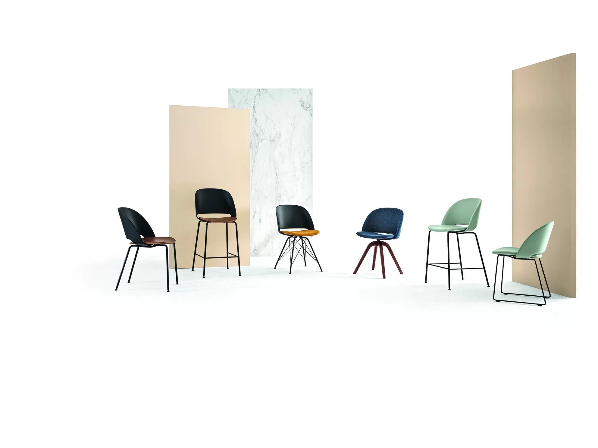 Bontempi Casa Polo Low Barstool With Metal Frame