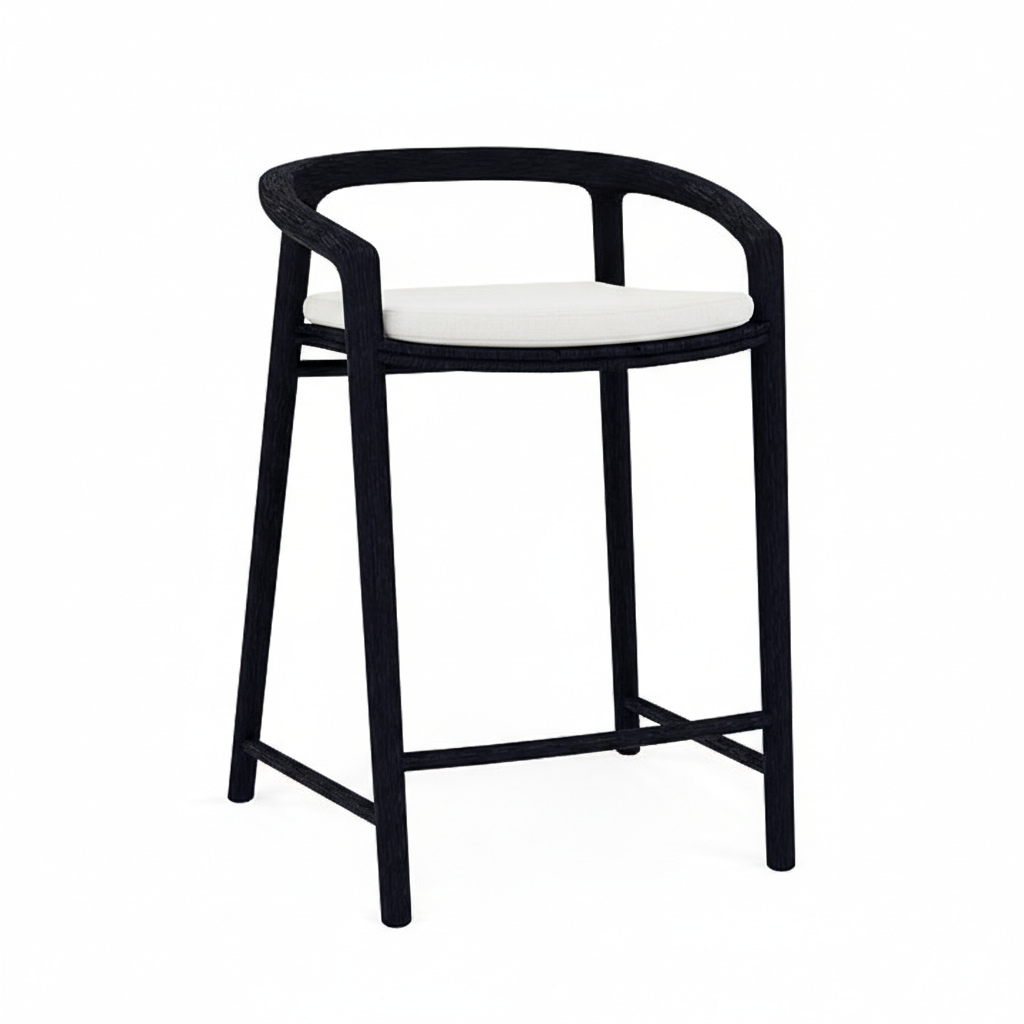 Manutti Solid Counter Height Stool With Back