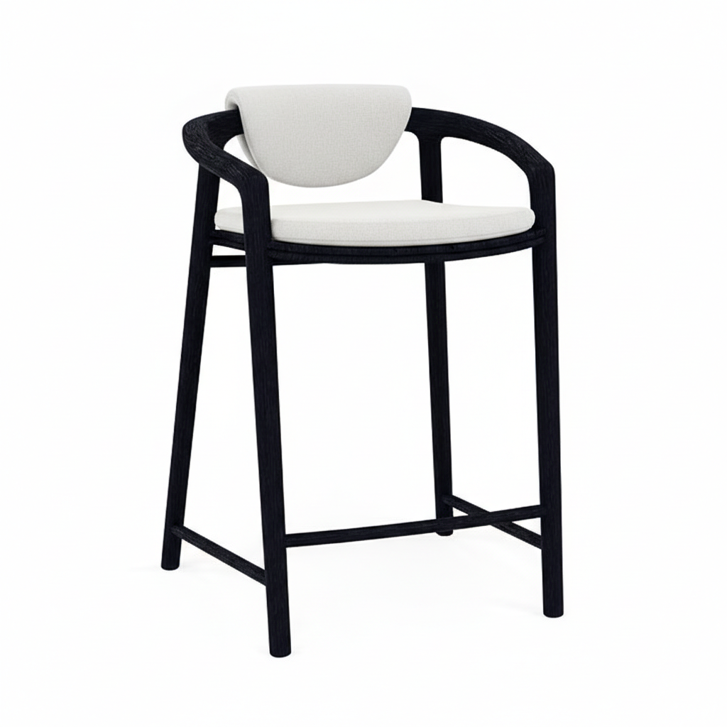Manutti Solid Counter Height Stool With Back