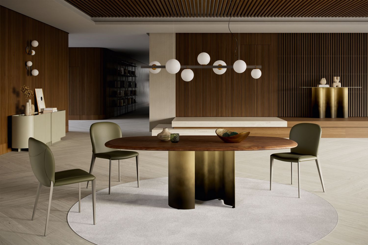 Cattelan Italia Papel Wood Barrel-Shaped Dining Table