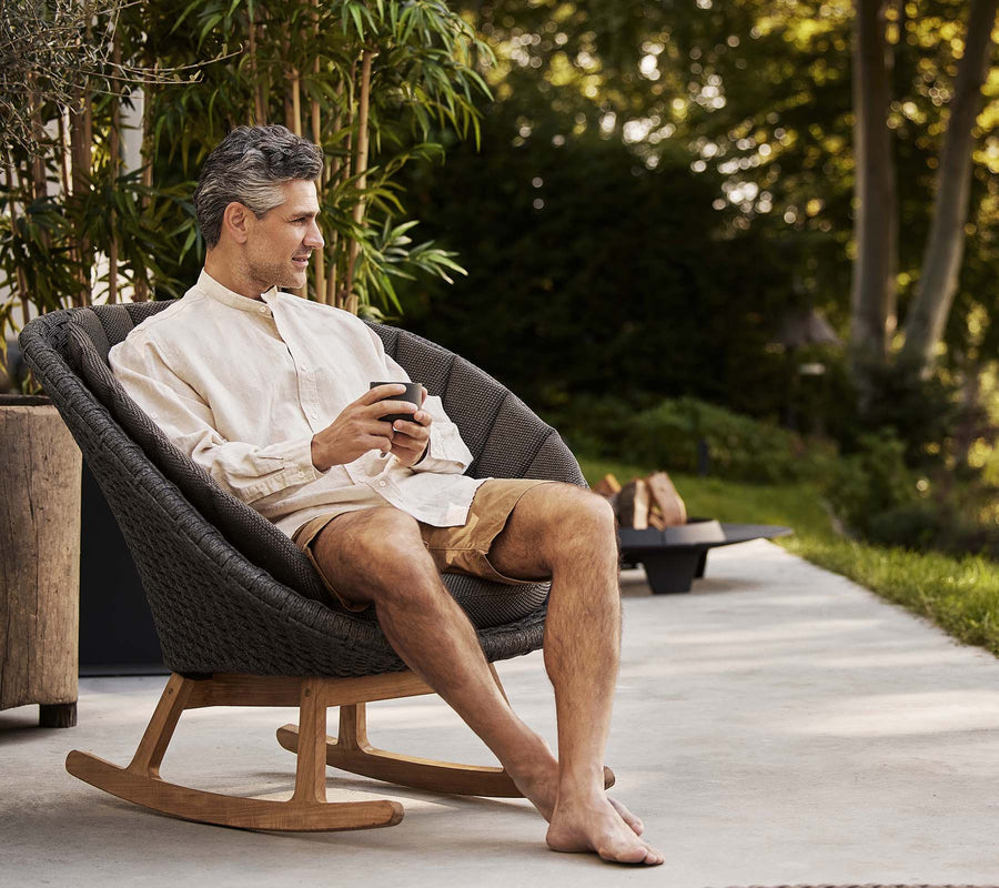 Cane-line Peacock Rocking Chair With Teak Legs