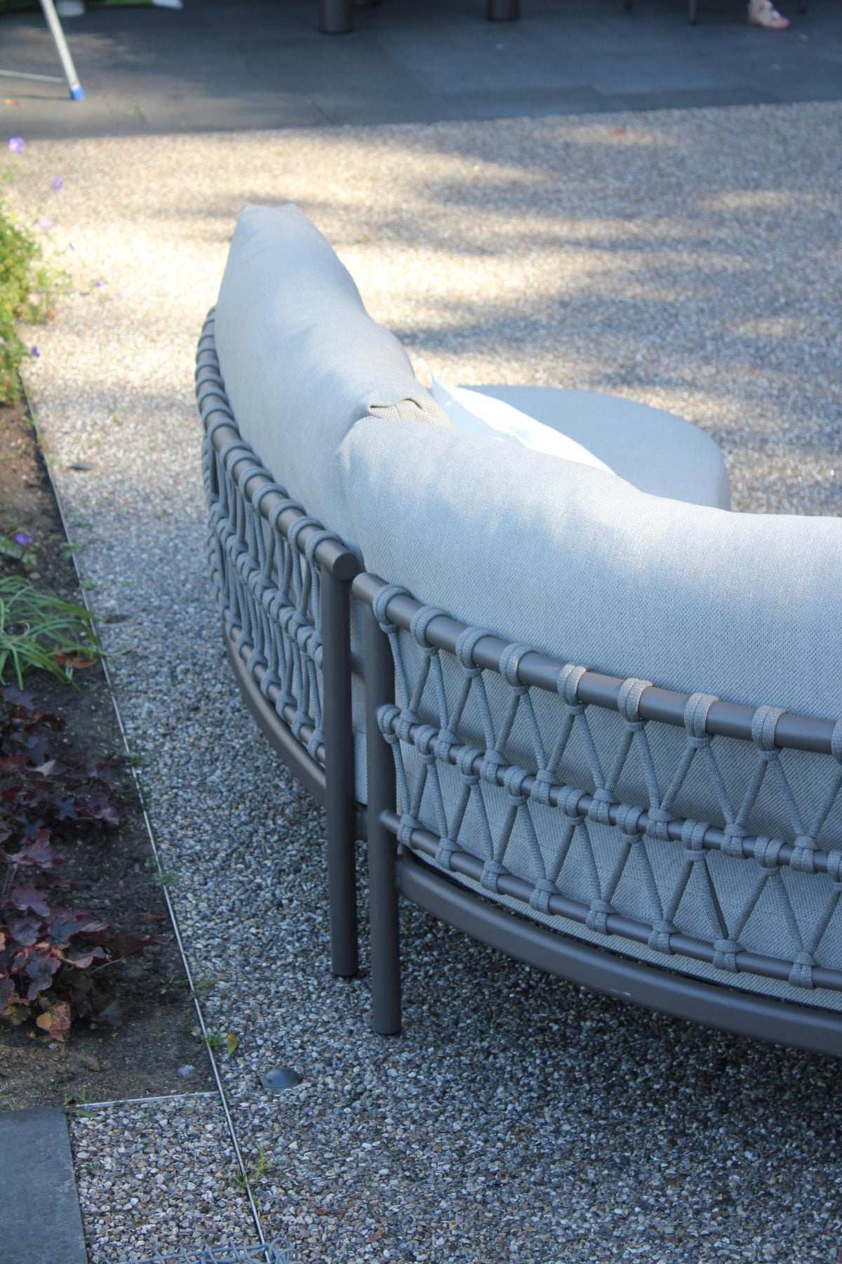 4 Seasons Outdoor Piacenza 6 Seat Corner set Pebble Hat140x90cm Ceramic Table