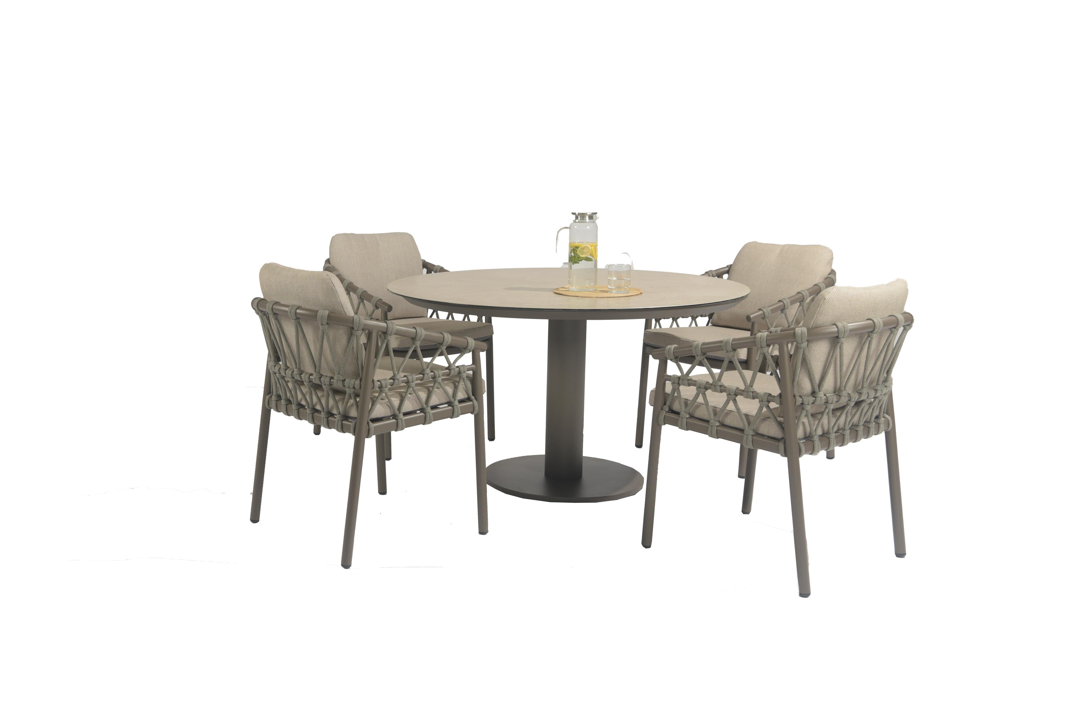 4 Seasons Outdoor Piacenza 4 Seat with Sarah 120cm Ceramic Dining Table