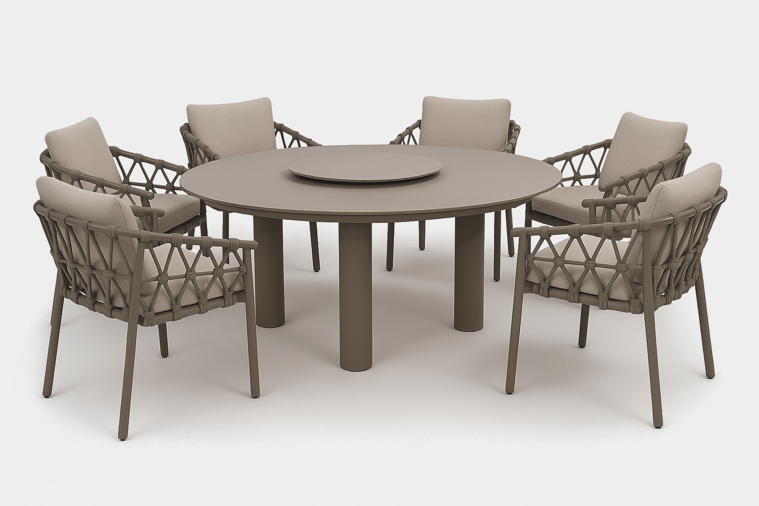 4 Seasons Outdoor Piacenza 160cm Donato Dining Set with 6 Piacenza Dining Chairs & Lazy Susan - Special Offer