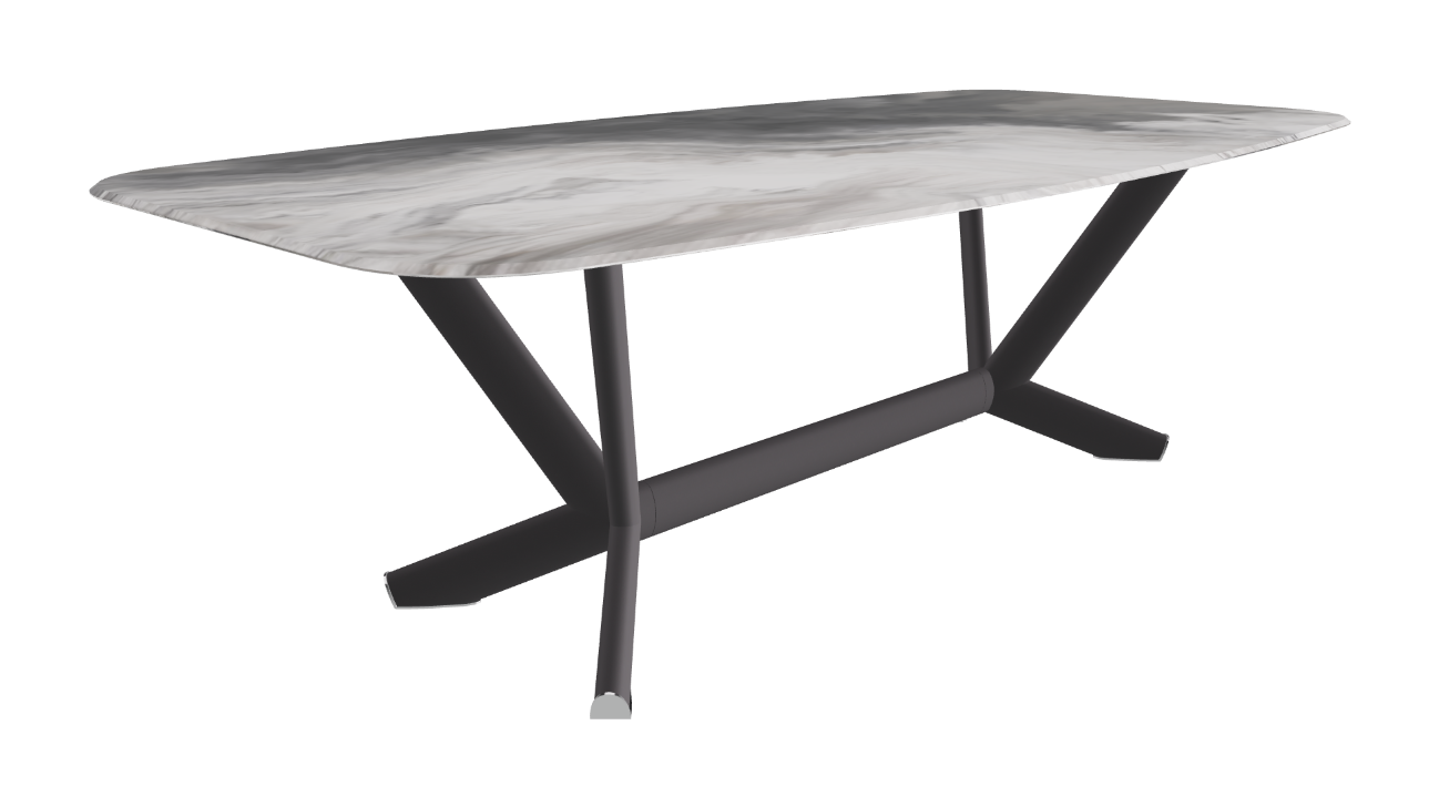 Cattelan Italia Planer Crystalart Rectangular & Barrel-Shaped Dining Table