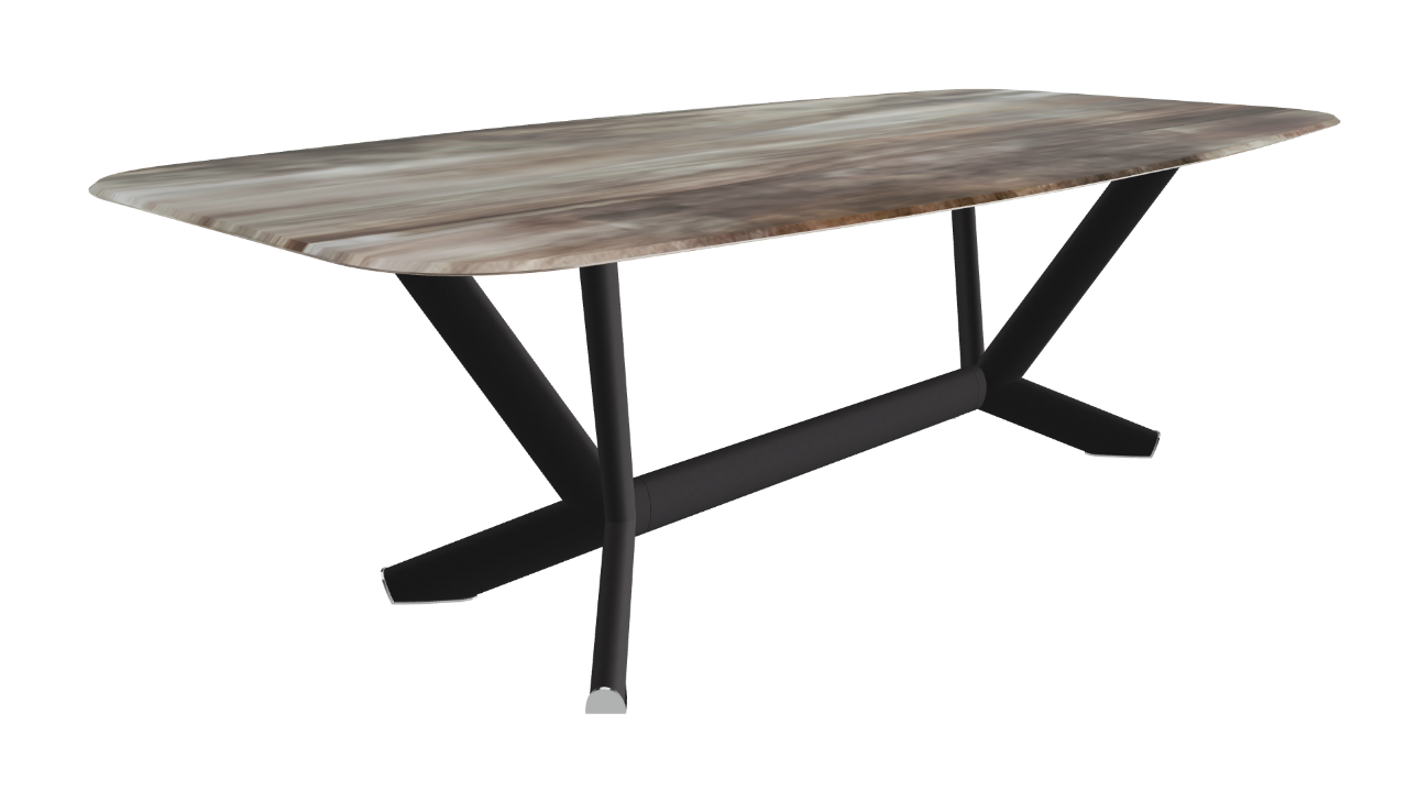 Cattelan Italia Planer Crystalart Rectangular & Barrel-Shaped Dining Table