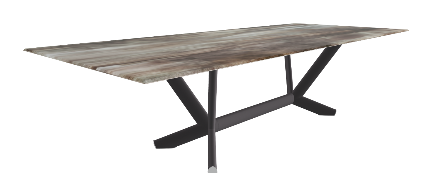 Cattelan Italia Planer Crystalart Rectangular & Barrel-Shaped Dining Table