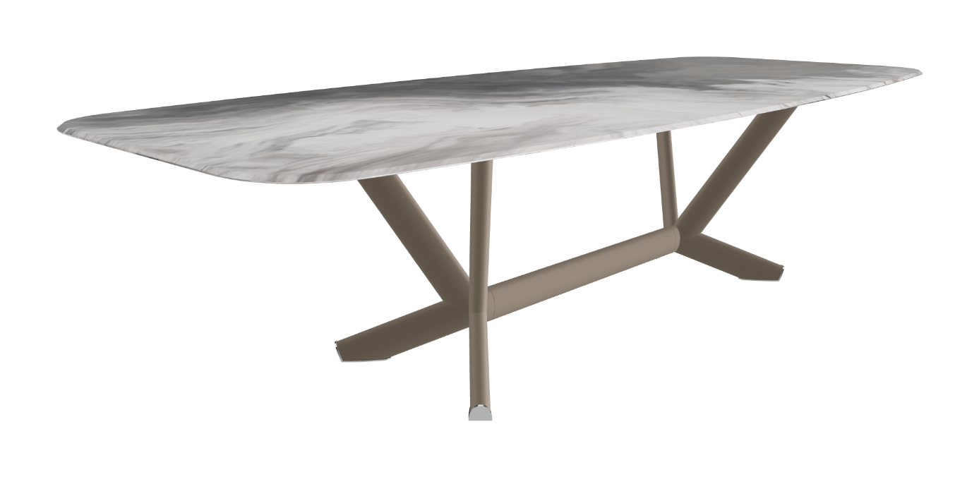Cattelan Italia Planer Crystalart Rectangular & Barrel-Shaped Dining Table