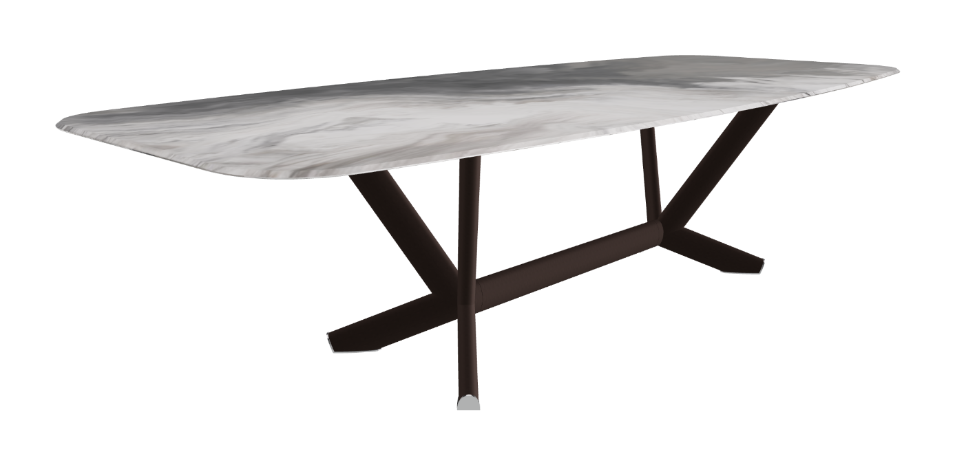 Cattelan Italia Planer Crystalart Rectangular & Barrel-Shaped Dining Table