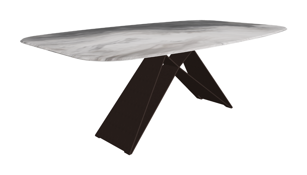 Cattelan Italia Premier Crystalart Rectangular & Barrel-Shaped Dining Table