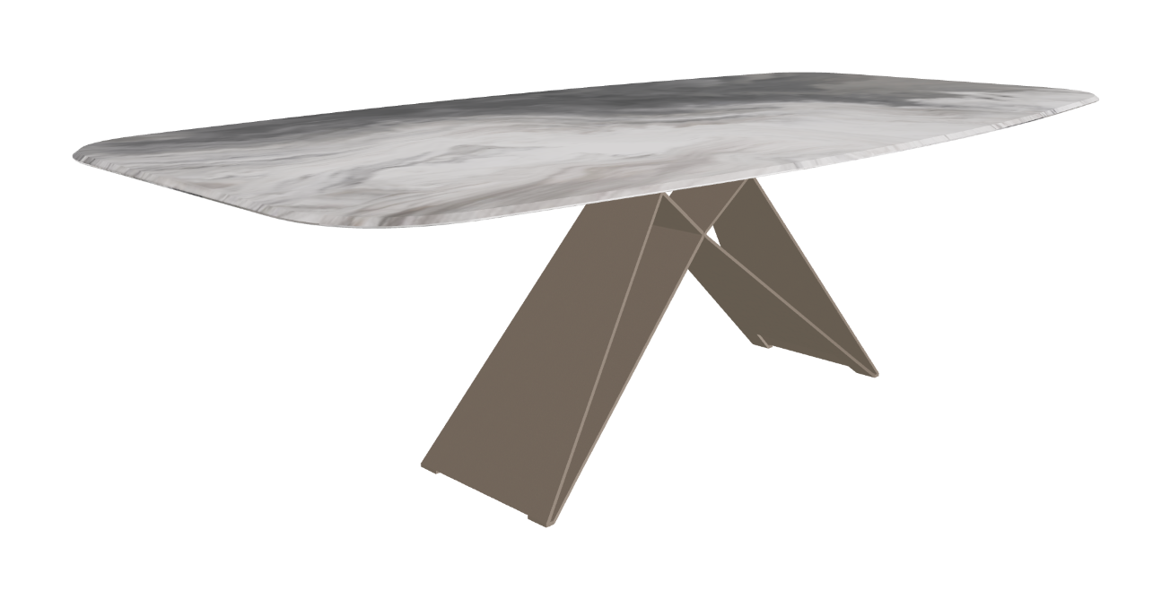 Cattelan Italia Premier Crystalart Rectangular & Barrel-Shaped Dining Table