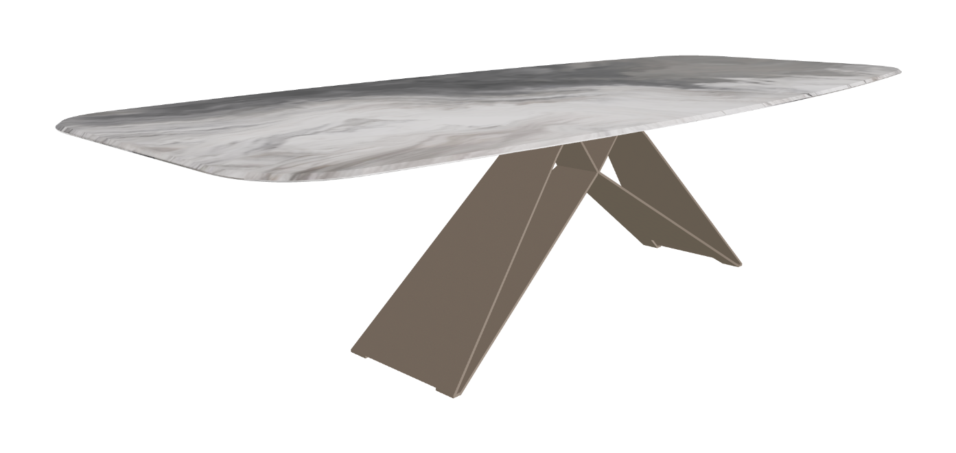 Cattelan Italia Premier Crystalart Rectangular & Barrel-Shaped Dining Table