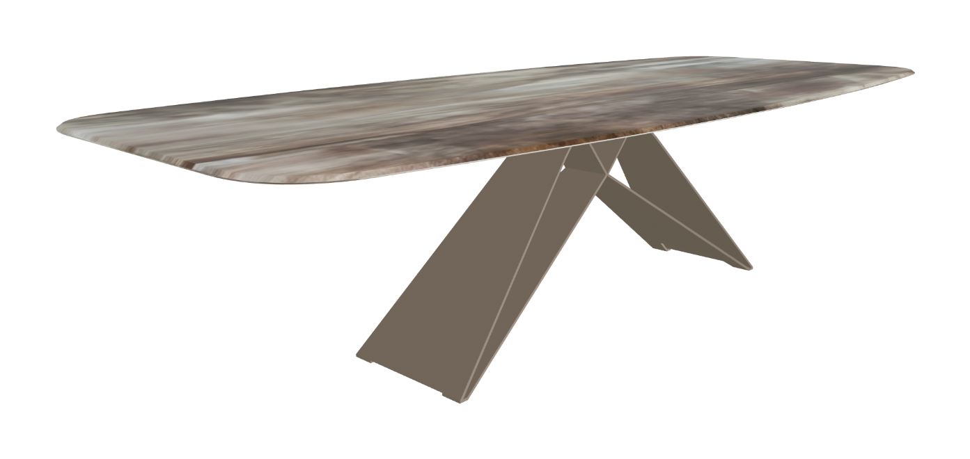 Cattelan Italia Premier Crystalart Rectangular & Barrel-Shaped Dining Table