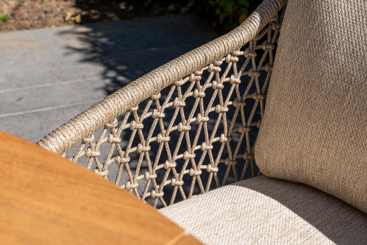 4 Seasons Outdoor Puccini 5 Seat Lounge with Paros HAT140cm Drum Ceramic Table & Footstool