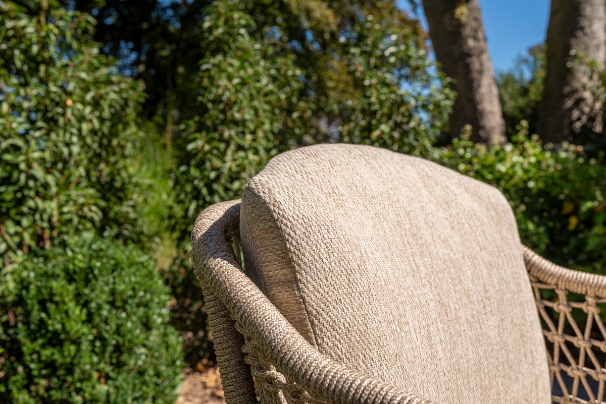 4 Seasons Outdoor Puccini 5 Seat Lounge with Paros HAT140cm Drum Ceramic Table & Footstool