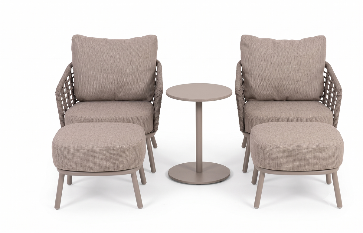 4 Seasons Outdoor Puglia 2 Seat Relax 60cm Ceramic Coffee Table & Footstools