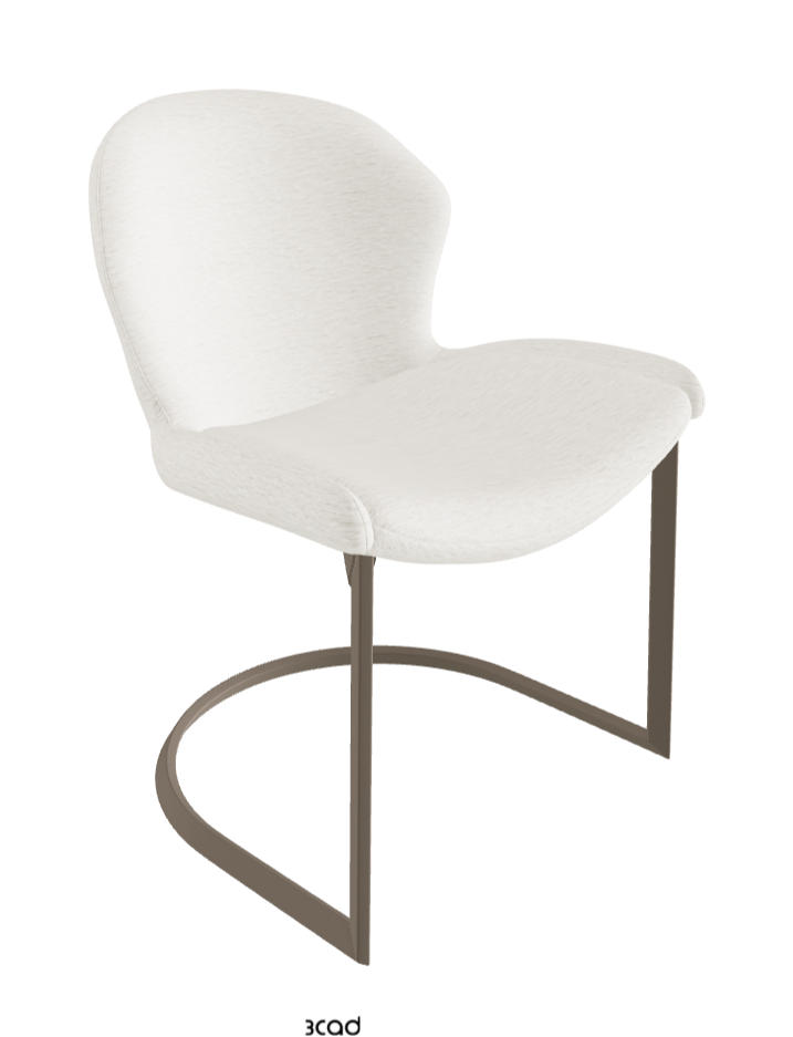 Rachel Cantilever Dining Armchair_Titanium Embossed_Fabric_B240
