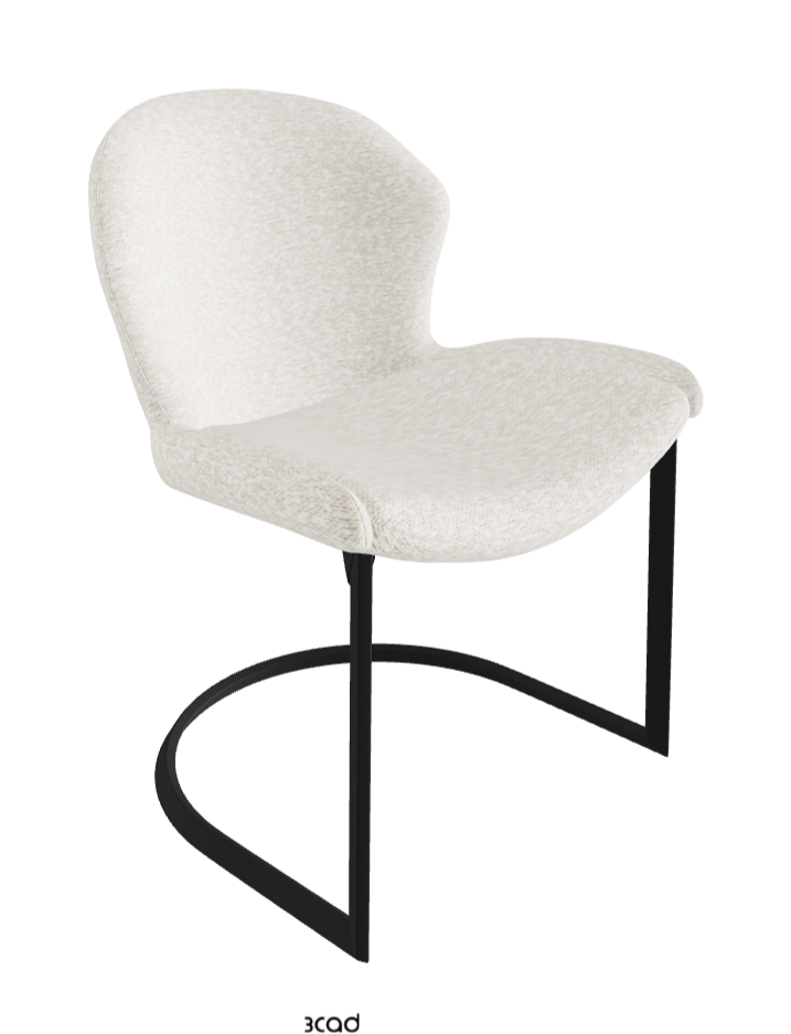 Rachel Cantilever Dining Armchair_Black Embossed_Fabric_B241