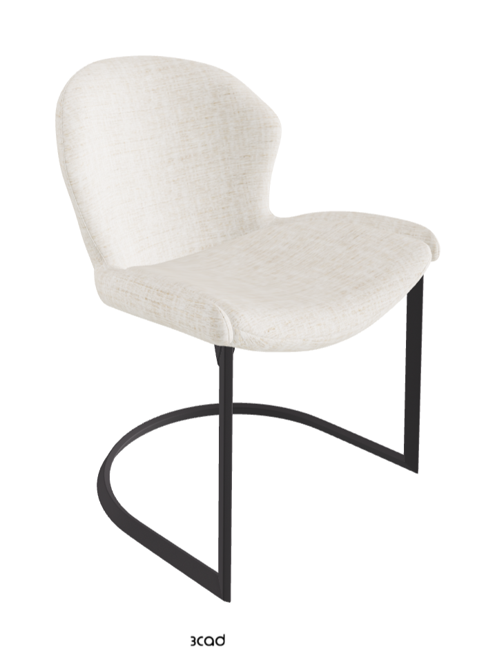 Rachel Cantilever Dining Armchair_Graphite Embossed_Fabric_B610