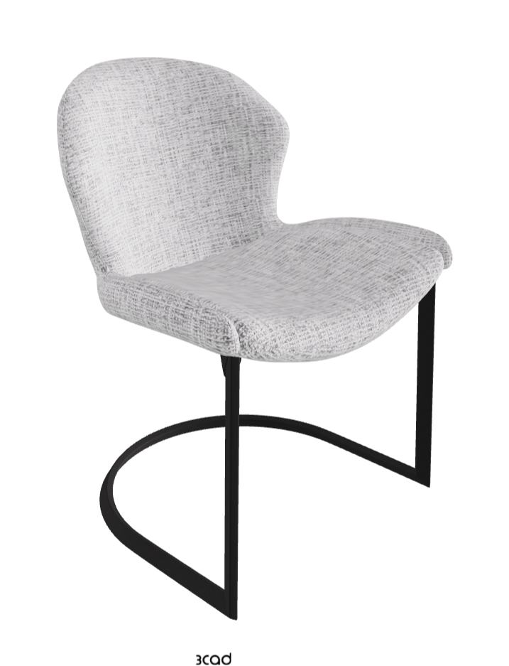 Rachel Cantilever Dining Armchair_Black Embossed_Fabric_B811