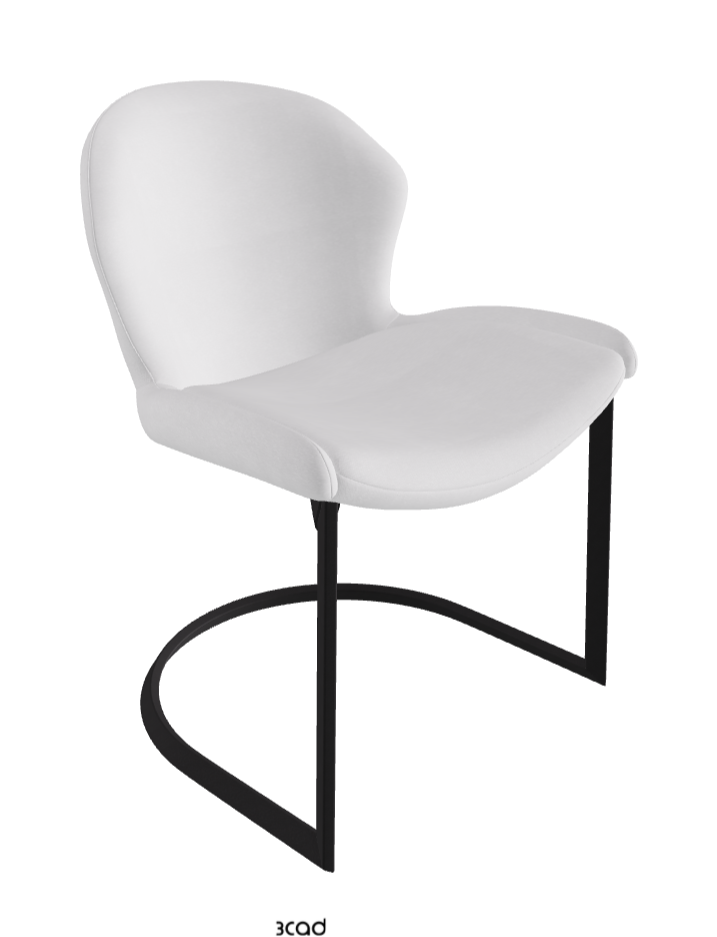 Rachel Cantilever Dining Armchair_Black Embossed_Fabric_B921