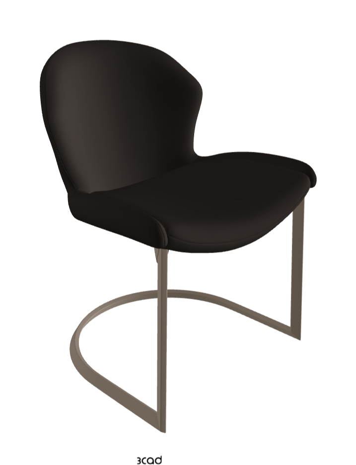 Rachel Cantilever Dining Armchair_Titanium Embossed_Soft Leather_Testa Di Moro