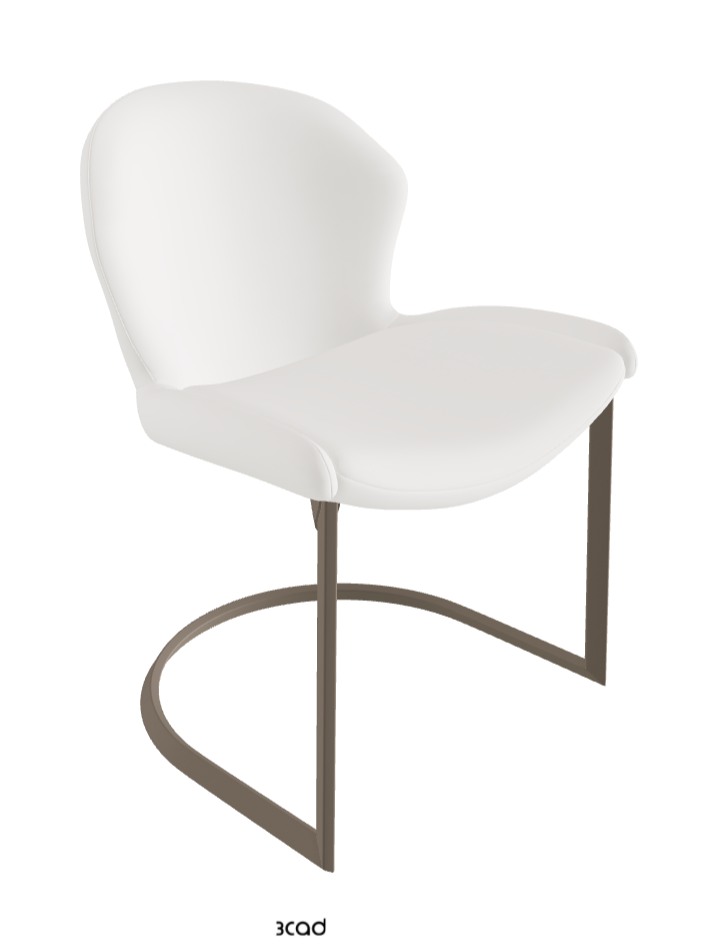 Rachel Cantilever Dining Armchair_Titanium Embossed_Soft Leather_Palladio