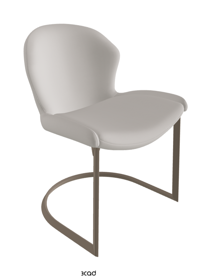 Rachel Cantilever Dining Armchair_Titanium Embossed_Soft Leather_Dakota