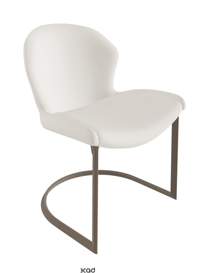 Rachel Cantilever Dining Armchair_Titanium Embossed_Soft Leather_Lino