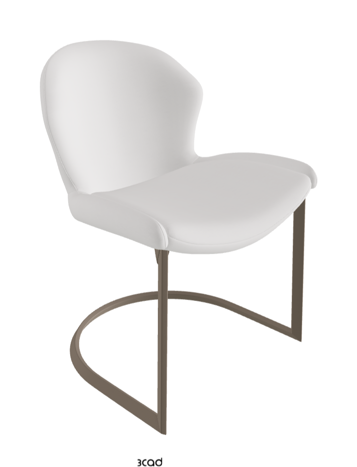 Rachel Cantilever Dining Armchair_Titanium Embossed_Soft Leather_Canova