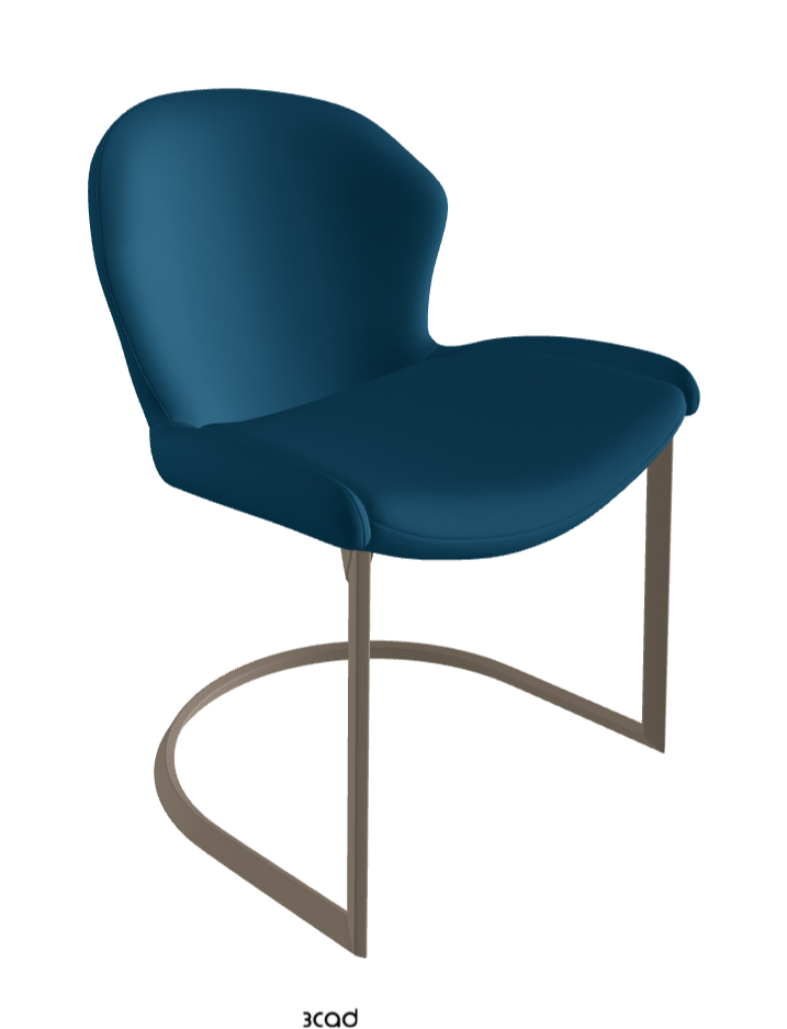 Rachel Cantilever Dining Armchair_Titanium Embossed_Soft Leather_Capri