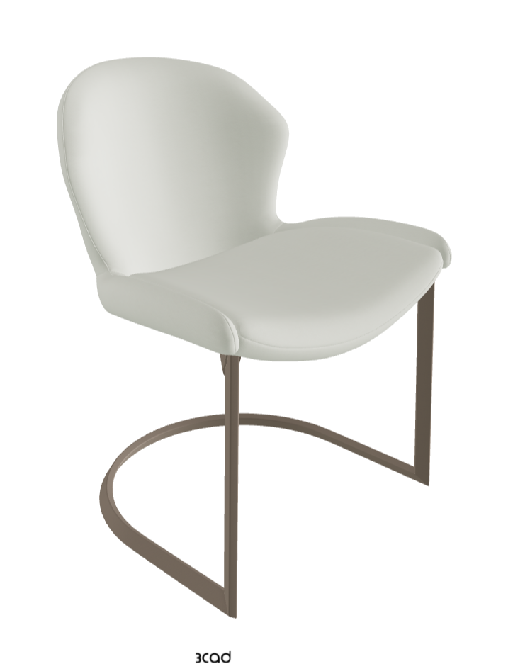 Rachel Cantilever Dining Armchair_Titanium Embossed_Soft Leather_Artico