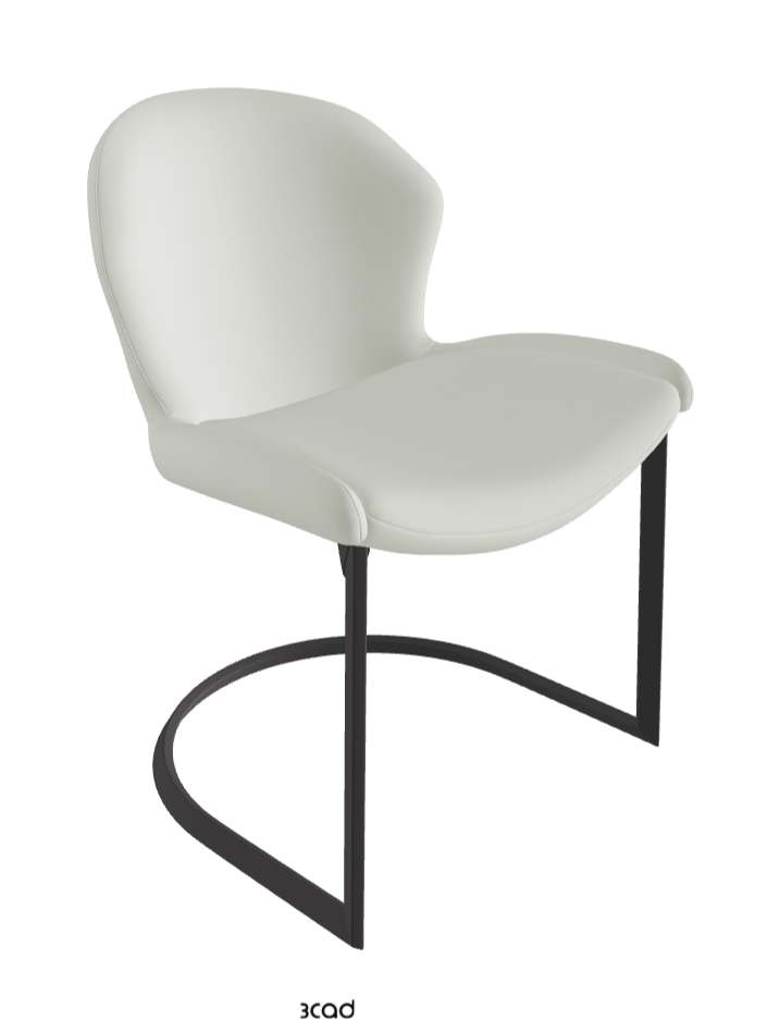 Rachel Cantilever Dining Armchair_Graphite Embossed_Soft Leather_Artico